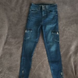 Never Worn American Eagle Blue Skinny Jeans with Distressed Details